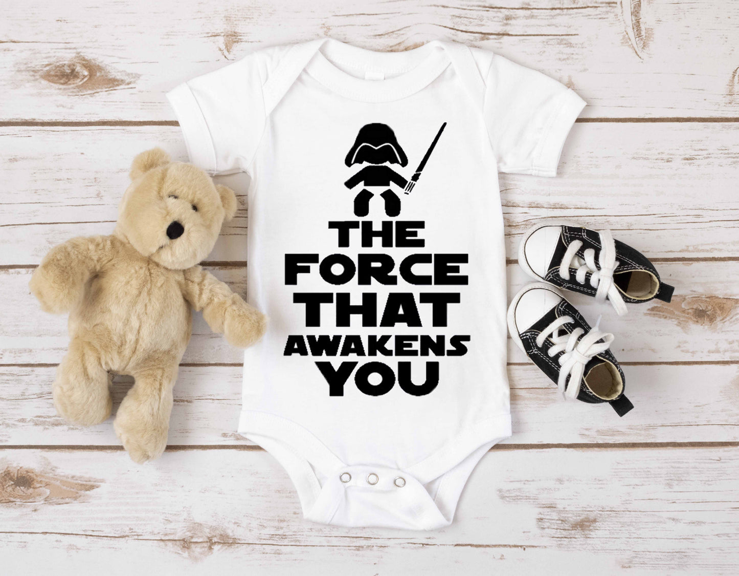 The Force That Awakens You | Star Wars Baby Creeper | Cool Baby Shower Gift
