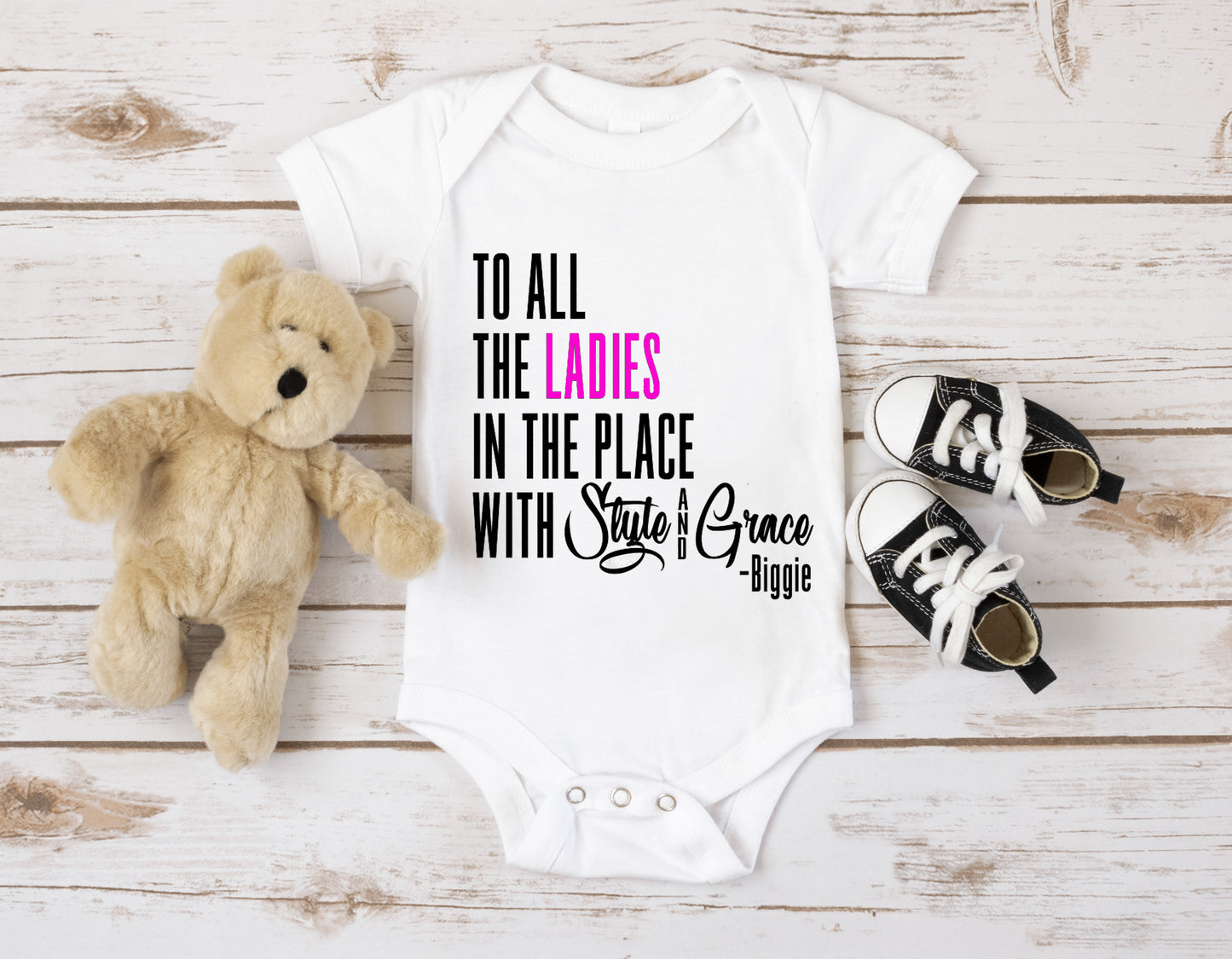 With Style & Grace | Notorious Big Themed Baby Bodysuit