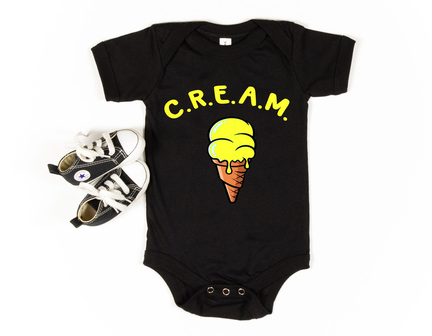 Cream Hip Hop Baby Bodysuit