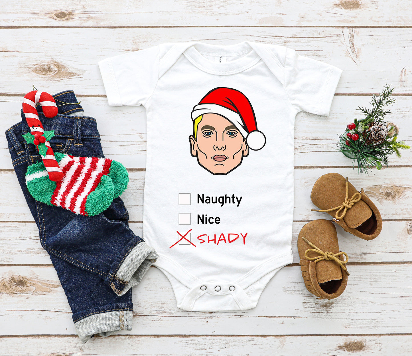 Shady Christmas Baby Bodysuit
