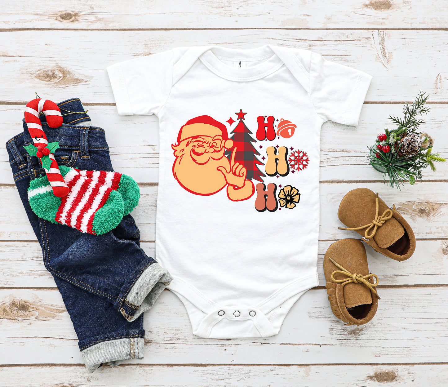 Santa Ho Ho Ho Baby Bodysuit