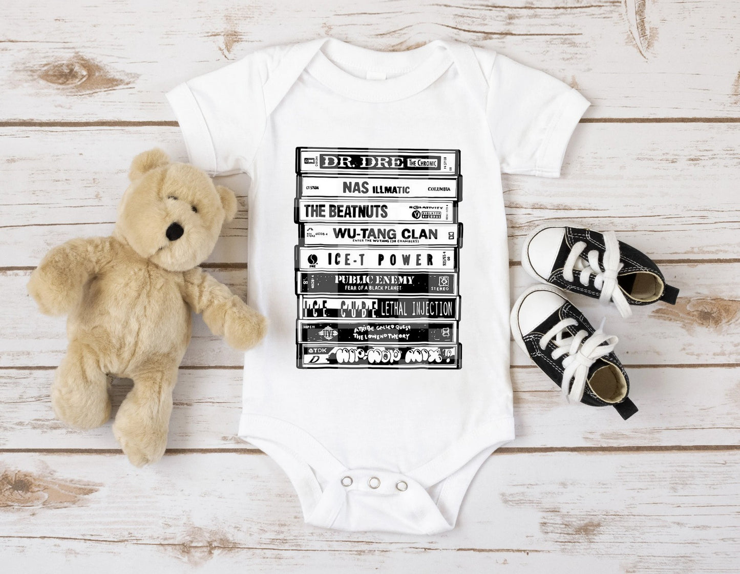 90s Rap Cassettes | Baby Bodysuit